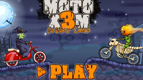 Moto X3M Spooky Land game Play Moto X3M Spooky Land game